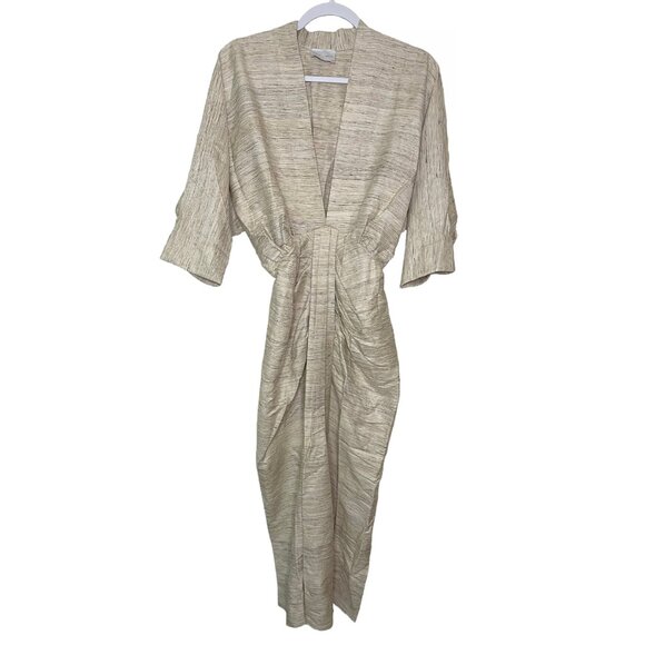 Piece of White | Audrey Raw Silk Dress in Biscotti Beige NWOT - Picture 5 of 8